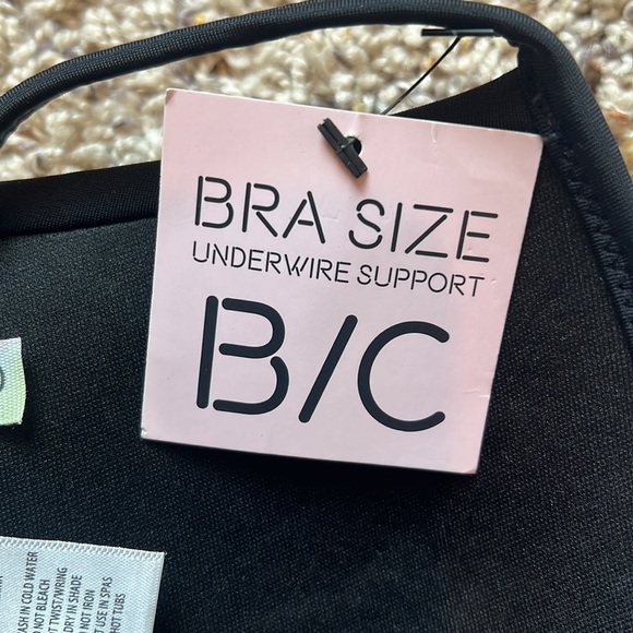 NWT SunDazed 32B/C Bikini Top Black Maya V Wire Bra Sized Underwire Swimsuit - Picture 9 of 9